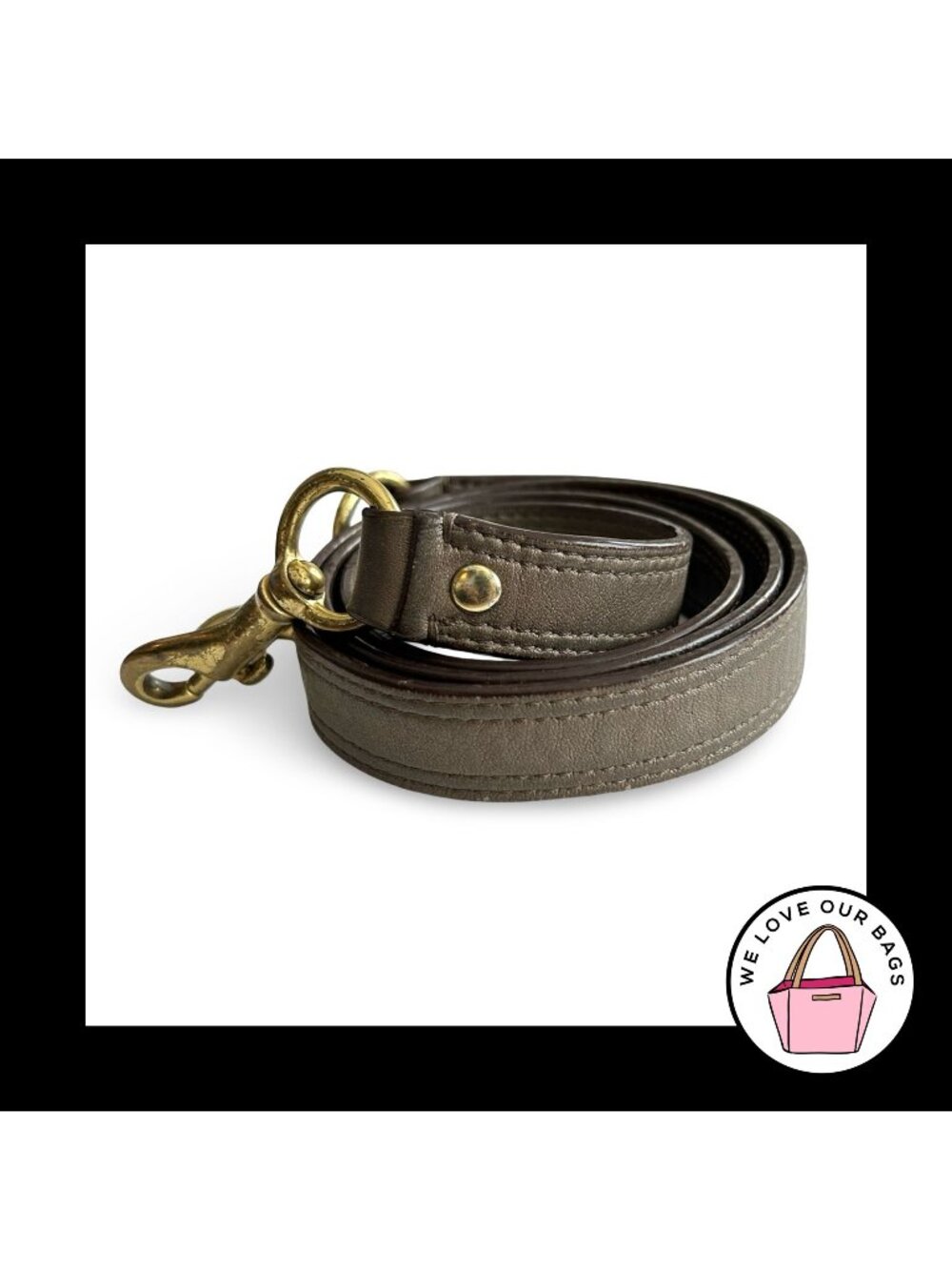 COACH BAG STRAP Taupe Brown Leather Replacement Purse Crossbody Shoulder Brass